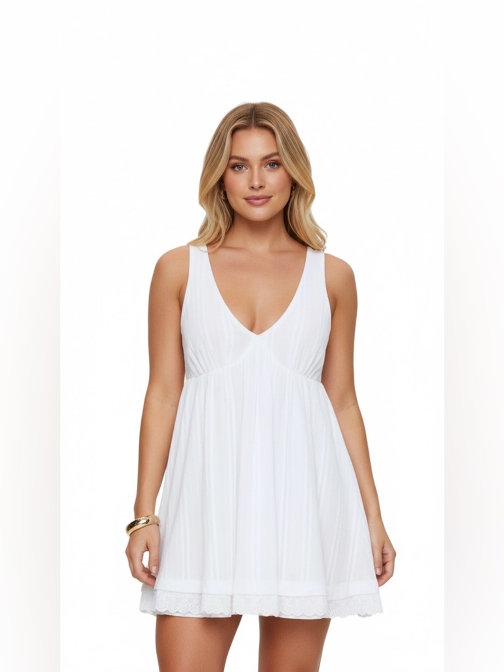 Princess Polly Nelty White Sleeveless Mini Dress